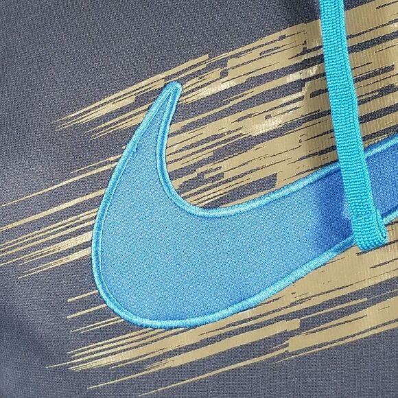 Nike Therma fit hoodie sweatshirt sweater men small blue pullover thermal - Picture 3 of 11